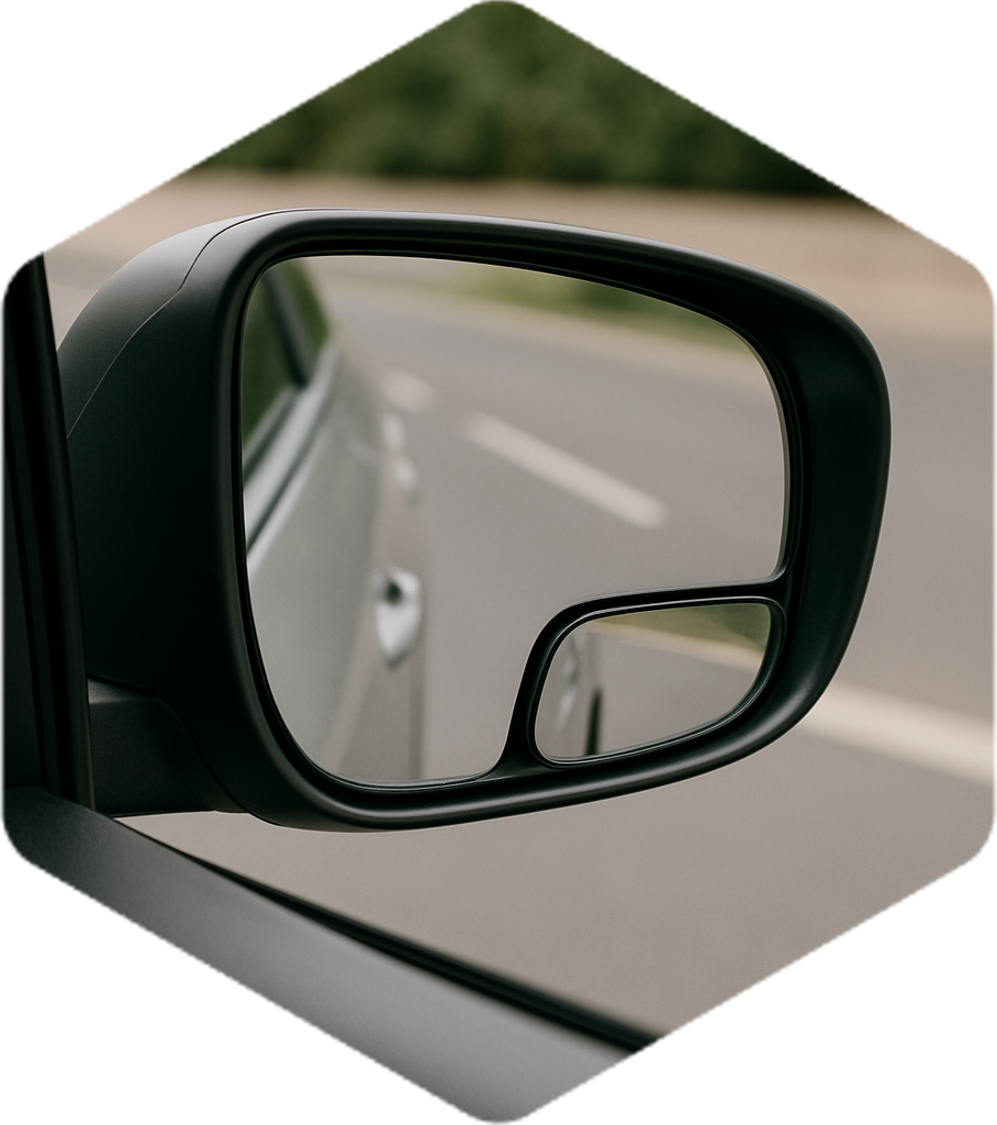 AI image of two rear view mirrors attached to each other